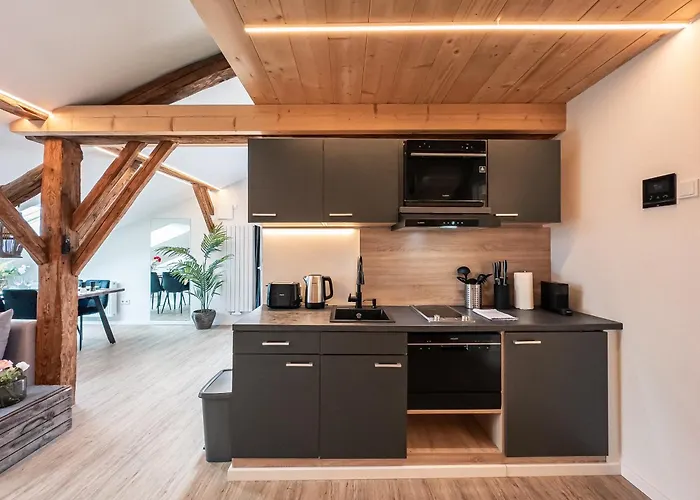 Crest - Riverside Lofts Mit Parken I Balkon I Kueche I Regendusche *